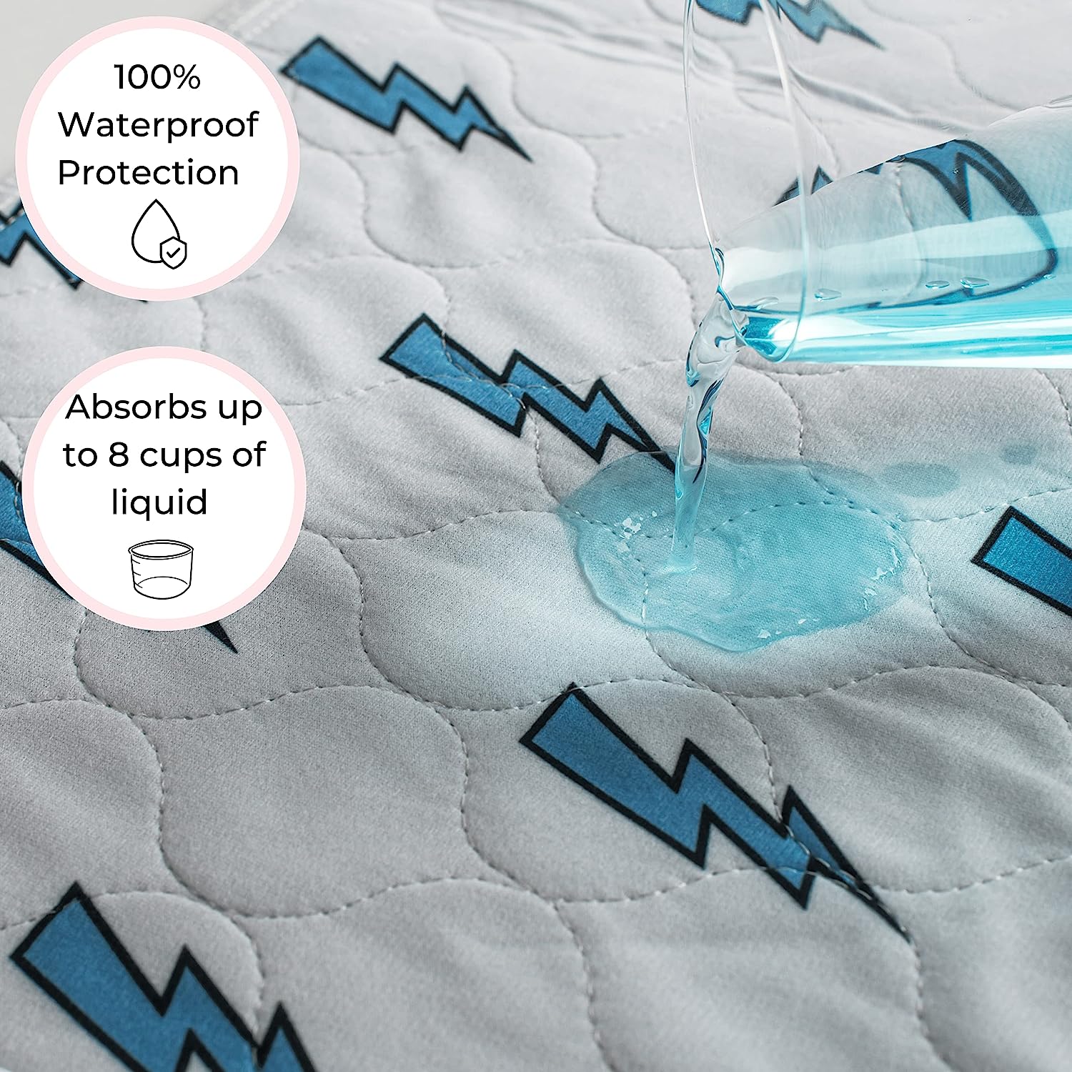 Hygge Sheets Potty Training Bed Pads - 100% Waterproof - Bed Wetting Pads for Twin and Toddler Beds - Reusable, Non Slip and Easy to Change at Night - Must Have for Parents - Rainbow - Image 2